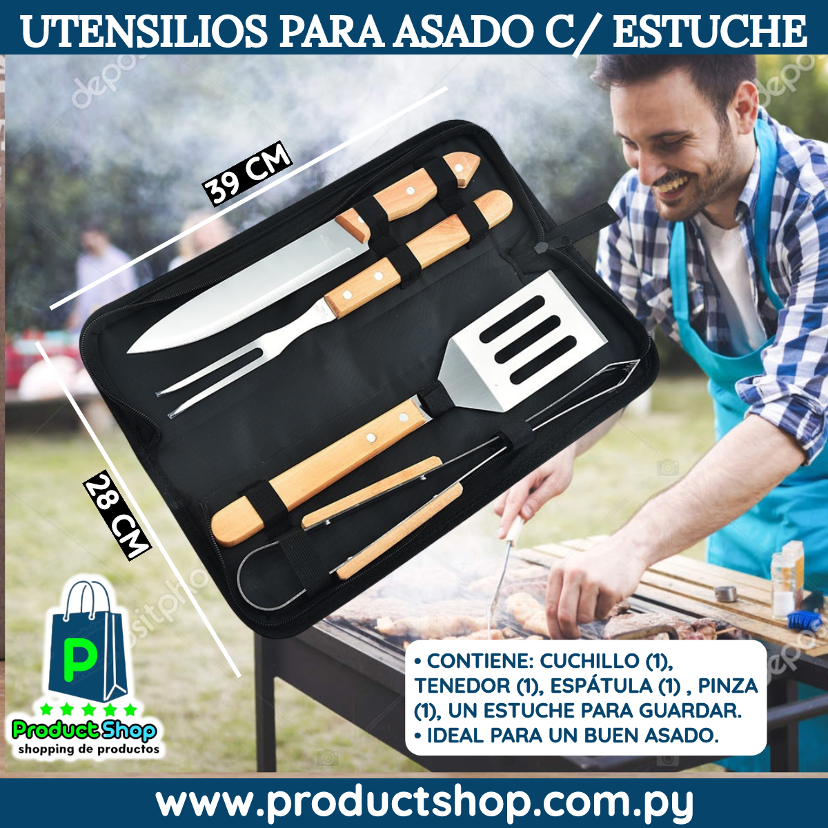 Utensilios Para Asado C Estuche ProductShop