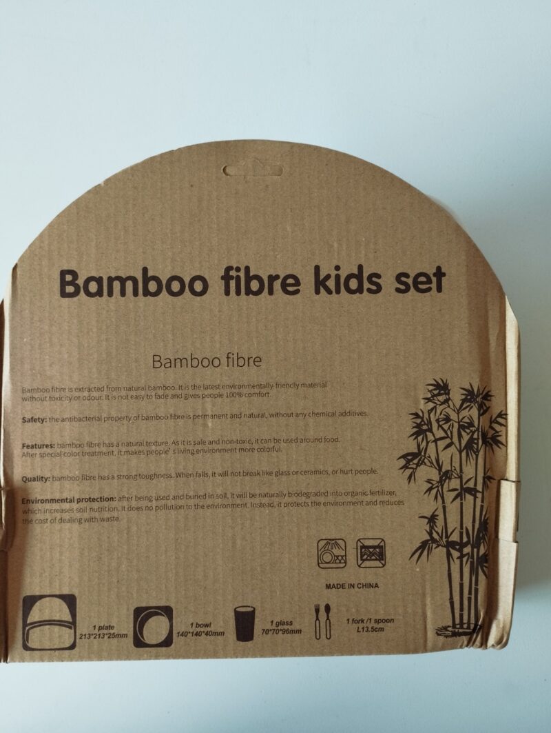 Kit de Accesorios 5pcs para comer, de bamboo, para bebé, diseño osito - Imagen 5