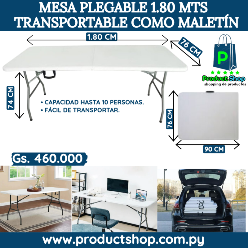 Mesa Plegable 1,80 metros