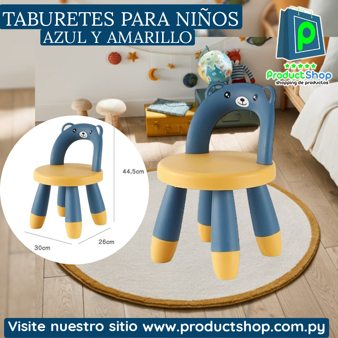 Taburetes Para Niños Azul y Amarillo - ProductShop