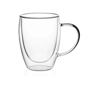 Taza de Café de Vidrio Borosilicato de Doble Pared 350ml