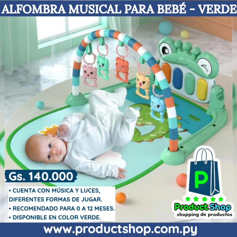 Alfombra Musical para bebe. Verde