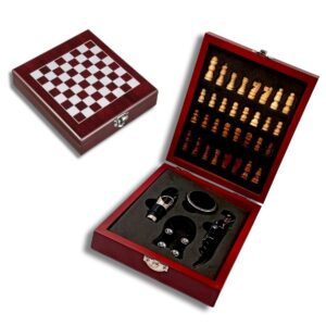 Juego de Tablero de Ajedrez de madera con Accesorios Para Vino