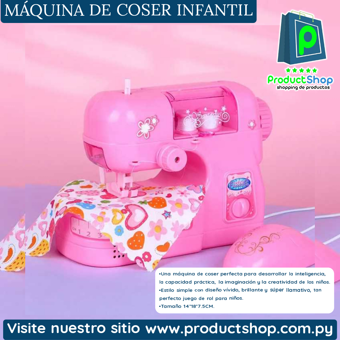 Maquina de Coser Infantil Rosa.