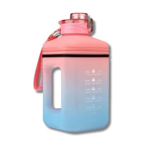 Botella Para Agua de Plastico Cuadrada Degradado Rosa a Celeste 2200ml