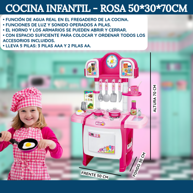 Cocina Infantil Color Rosa - Imagen 2