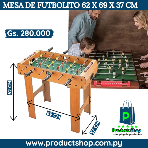Relaxdays Futbolín De Mesa Portátil De Madera MDF – 6 Barras, 3 Jugadores Por Barra, Contador De Puntos, Ideal Para Niños Y Adultos