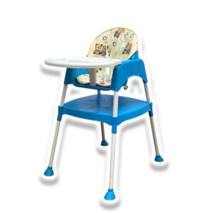 Silla Comedor Infantil, alta / baja y mesita (3 en 1) Celeste