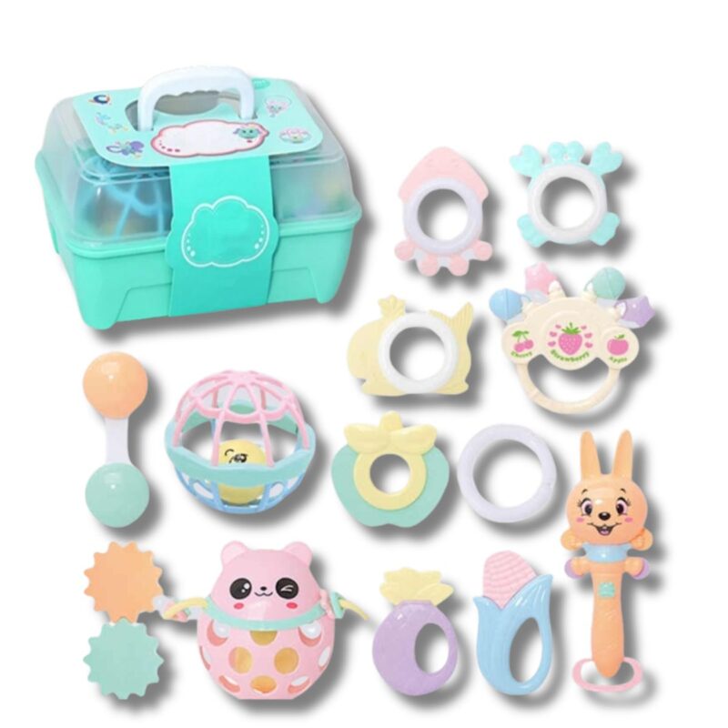 Caja de Sonajero para Bebé 13pcs Azul
