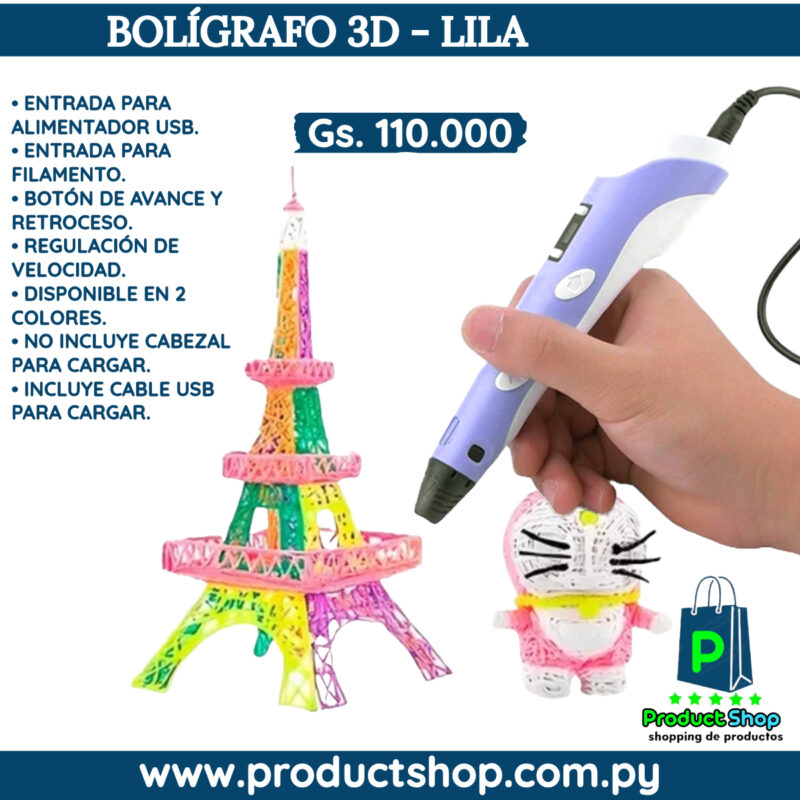Boligrafo 3D Lila