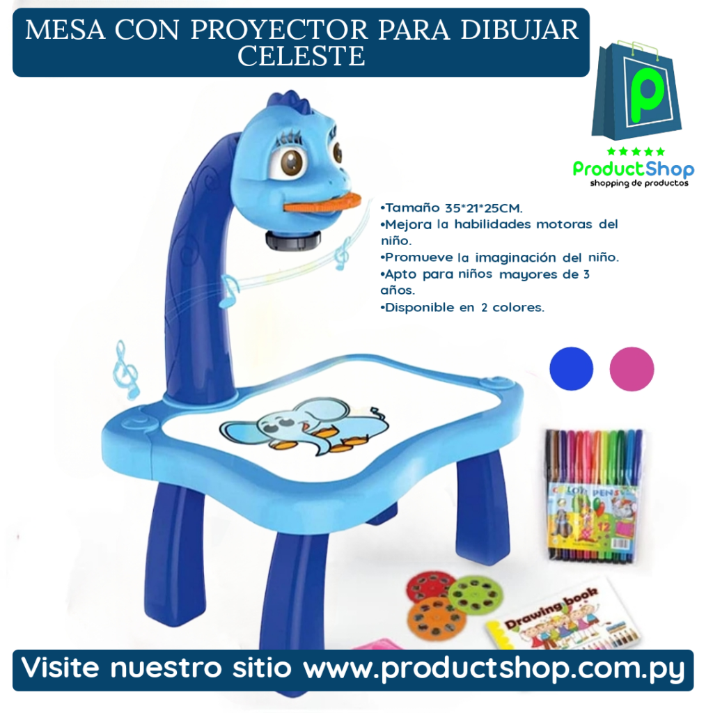 Mini Mesa con Proyector Infantil Educativo Azul - ProductShop