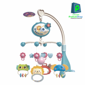 Sonajero Musical Giratorio para Cuna con Proyector de Luz, 35cm, Azul