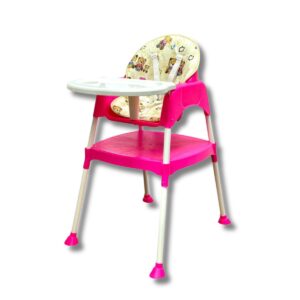 Silla Comedor Infantil, alta / baja y mesita (3 en 1) Rosa