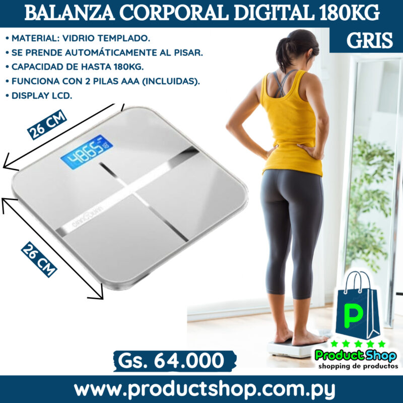 Balanza corporal digital 180kg Gris