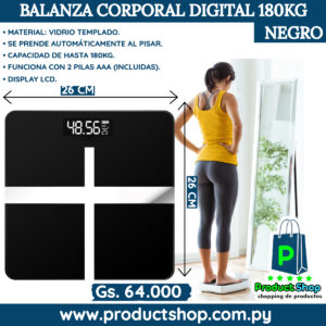 Balanza corporal digital 180kg Negro