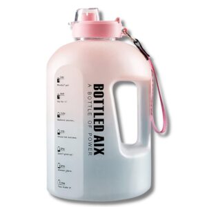 Botella Para Agua De Plástico Redonda- Degradado Celeste a Rosa 2200ml