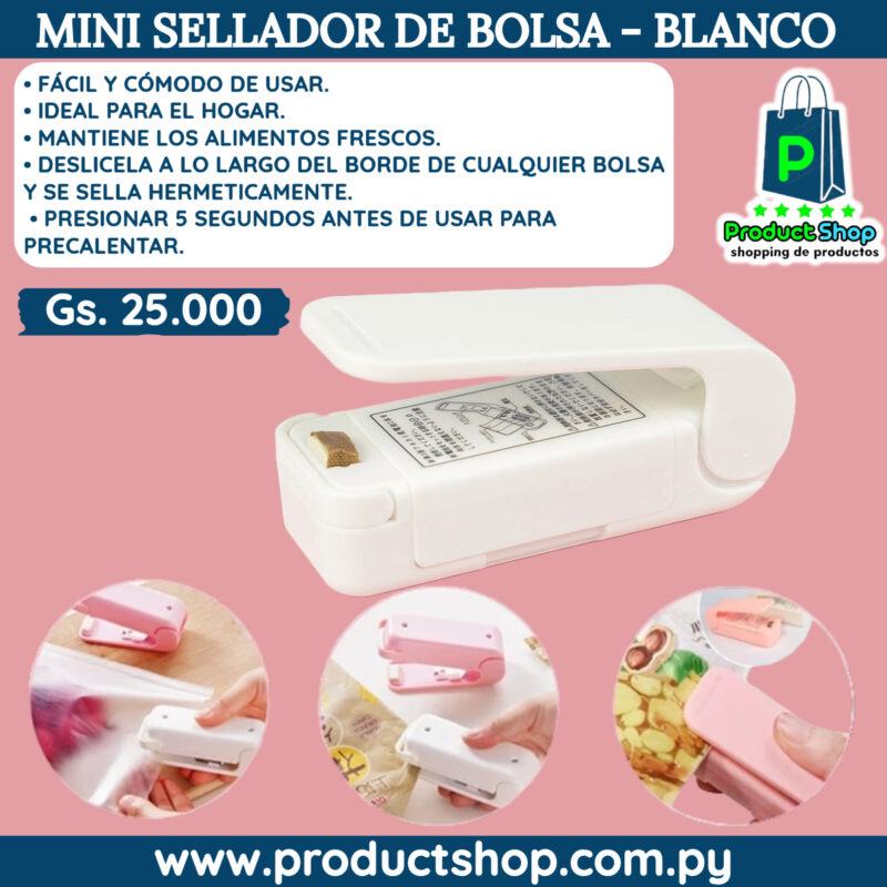 Mini Sellador de Bolsa - Blanco