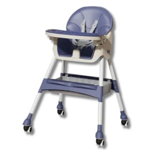 Silla Comedor Infantil, Alta/ Baja. Plegable - Azul