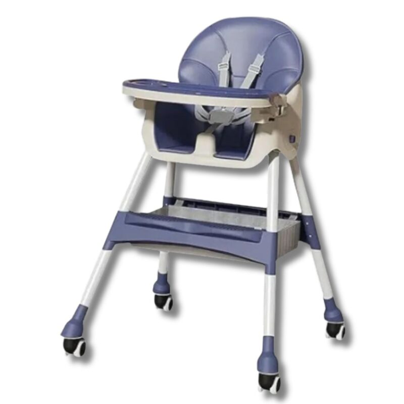 Silla Comedor Infantil, Alta/ Baja. Plegable - Azul