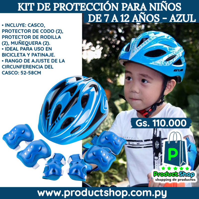 Kit de Protección para Niños de 7 a 12 años - Azul