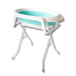 Bañera Alta p/ Bebé, con Soporte Plegable - Verde