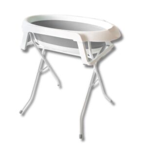 Bañera Alta p/ Bebé, con Soporte Plegable - Gris