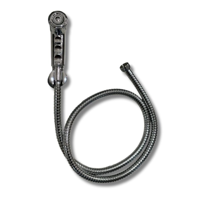 Ducha Higiénica, Cromada, Gatillo de Plástico ABS, Manguera de Acero Inoxidable de 1,20 M