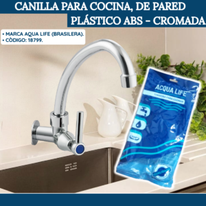 Canilla para Cocina, de Pared, Plástico ABS Cromada (18799
