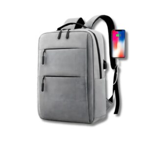 Mochila Antirrobo para notebook hasta 15 pulgadas con puerto USB- Gris