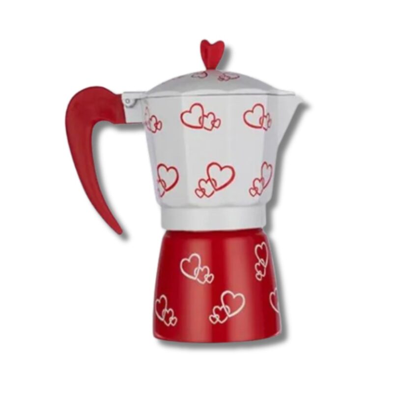 Cafetera Italiana de Aluminio 300ml - Rojo (6 tazas)