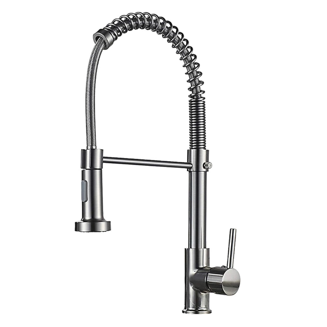 Canilla para Cocina, de mesa con Resorte y Cabezal Extraible. Frío y Caliente.