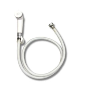 Ducha Higiénica, Blanca, Gatillo de Plástico ABS, Manguera de PVC de 1,20 M