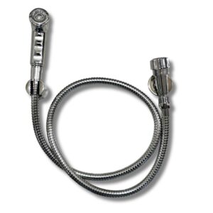 Ducha Higiénica, Cromada, Gatillo de Plástico ABS, Manguera de Acero Inoxidable de 1,20 M, llave de paso.
