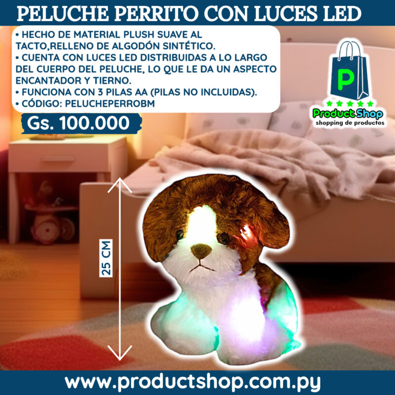 Peluche Perrito con Luces Led