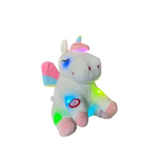 Peluche Unicornio con Luces Led. Rosa