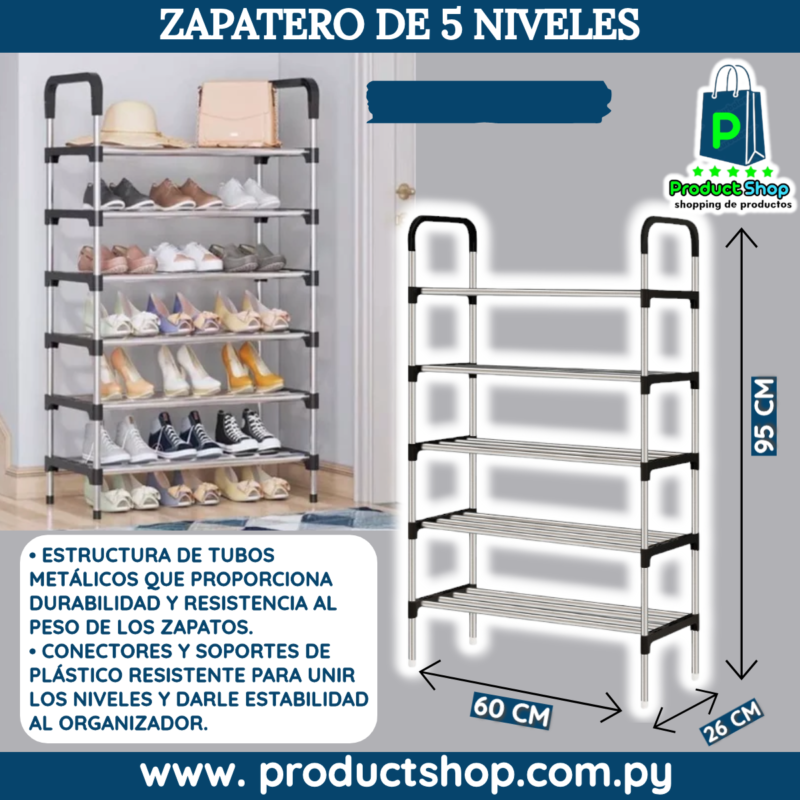 Zapatero de Metal 5 Niveles