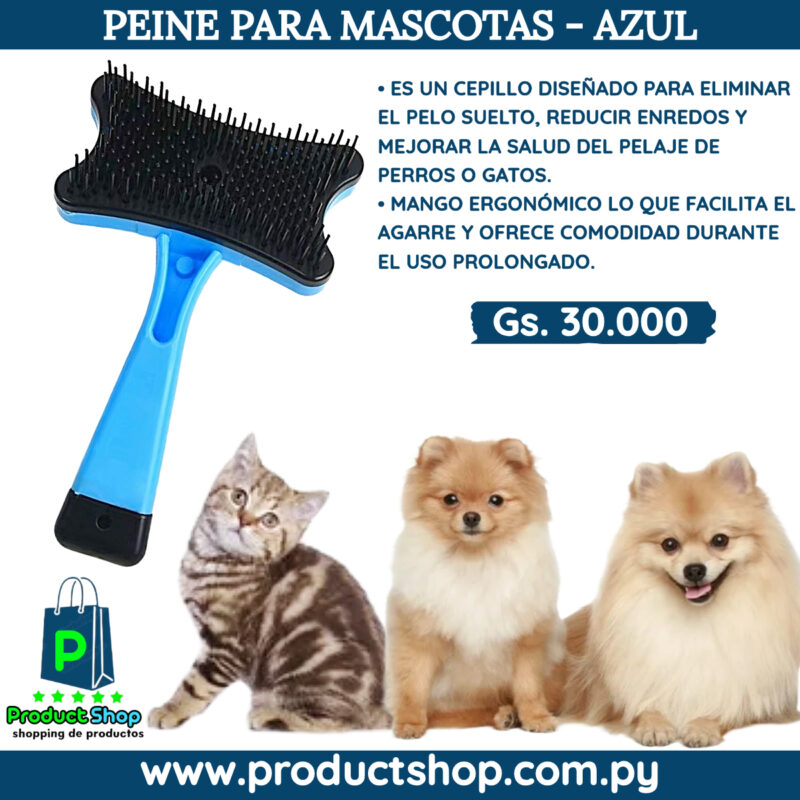 PEINE PARA MASCOTAS - AZUL