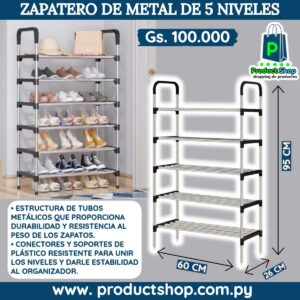 Zapatero de Metal De 5 Niveles