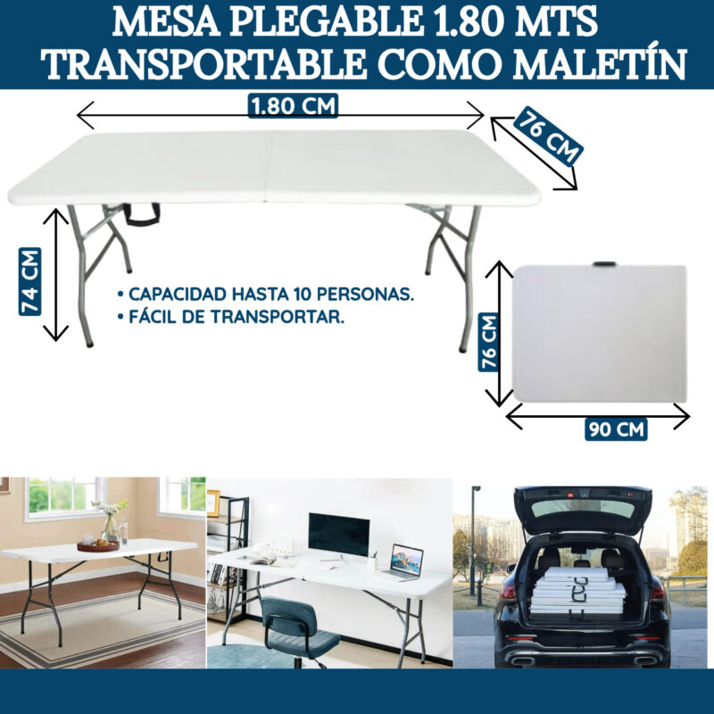 Mesa 1,80 plegable - Imagen 2