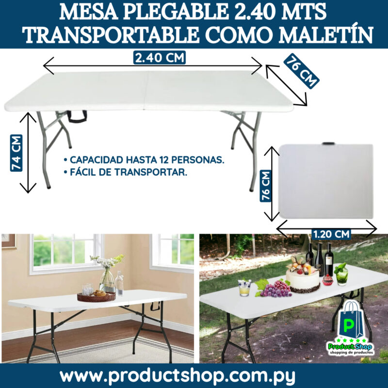 Mesa Plegable 2,40 metros - Imagen 2
