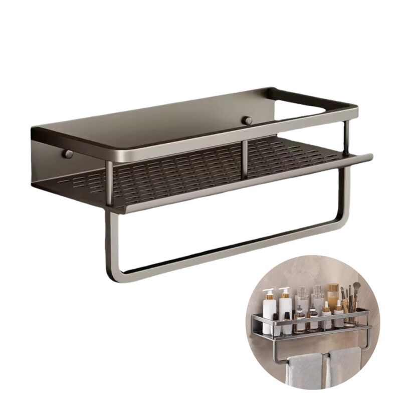 Estante para Baño, Color Gris Oscuro