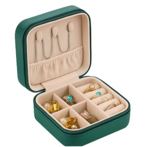 Mini Caja para Joyas, portátil. Color Verde Oscuro