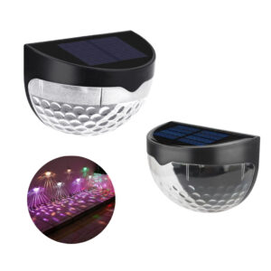 Lampara Solar color negro Semicircular. Luces de Colores, 2 piezas
